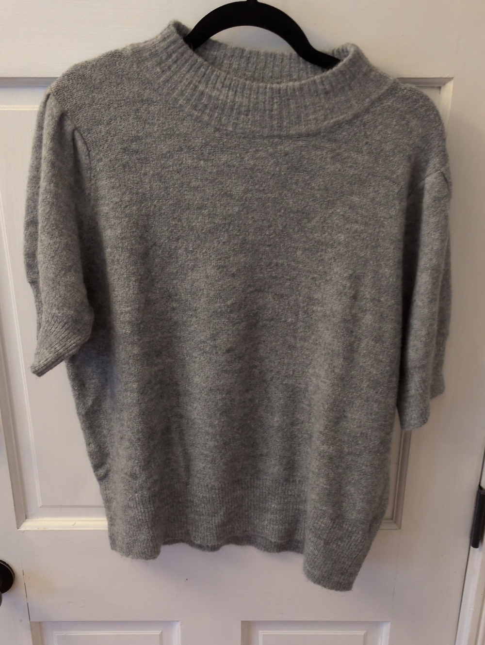 Anthropologie Soft Heather Gray Short-Sleeve Sweater